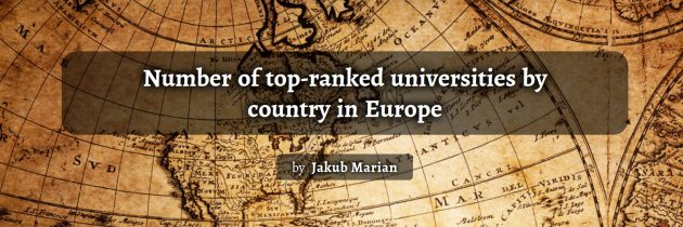 Number of top-ranked universities by country in Europe