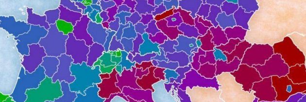 Zemljevid krajev z najvišjo izobrazbo v Evropi
